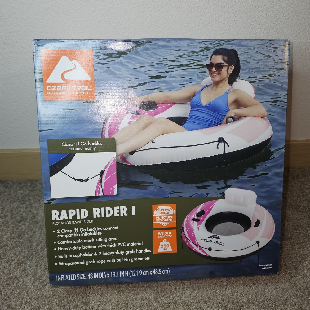 Ozark Trail Inflatable Tube - Pink, White & Black Accent